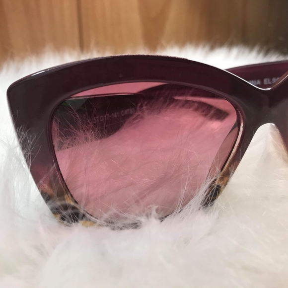Plum/Leopard Ombre Tint Tortoise Shell Sunglasses - Picture 6 of 8